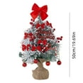 thumbnail image 3 of 19.7 Inch Artificial Christmas Tree with LED Lights, Pre-Decorated Mini Tabletop Xmas Tree with Ornaments, Bow, and Snow, Holiday Decor for Home and Business, 3 of 7