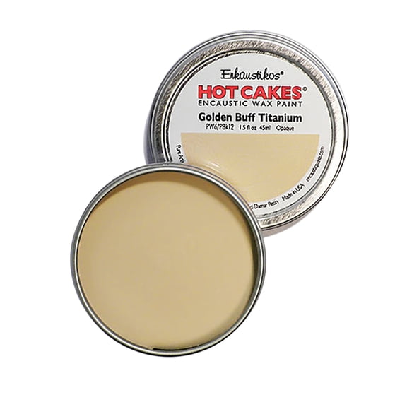 Enkaustikos Hot Cake Encaustic Wax Paint, 1.5 oz. Tin, Golden Buff Titanium