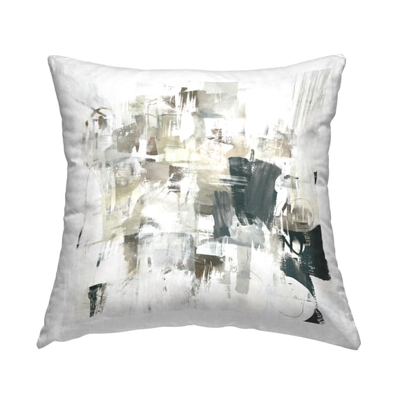 Stupell Industries Abstract Monochrome Paint Decorative Printed Throw Pillow Design by June Erica Vess .