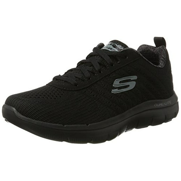 52185 Black Skechers Shoes Memory Comfort Sport Run Train Mesh Athletic - Walmart.com
