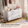 thumbnail image 5 of Danolapsi Fluted 6 Drawer Wide Dresser,Dresser for Bedroom,Modern Chest with Spacious Deep Drawers,Chest of Drawers for Bedroom,Wooden Organizer Ideal for Living Room,Hallway,Entryway, 5 of 8
