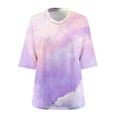 thumbnail image 6 of purcolt Plus Size Tops for Women Casual 3/4 Length Sleeve V Neck Tie Dye T-Shirts Oversized Tees, Sizes S-5XL, 6 of 6