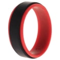 thumbnail image 1 of Anillo de boda de silicona con 2 capas - Rojo-Negro de ROQ para hombre - Anillo de 16 mm, 1 of 1
