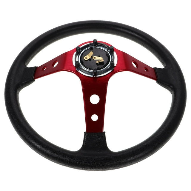 COMPUKAS Racing Inspired Universal Steering Wheel with Comfortable PU Grip for Cars