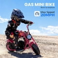 thumbnail image 7 of 39cc Gas Power Mini Bike, 20MPH 4 Stroke Dirt Bike for Teens, Heavy Duty Gas Mini Bike with Wide Air Tires, Rear Disc Brake, Max 160LBS Load Mini Gas Dirt Bike,Pink, 7 of 7