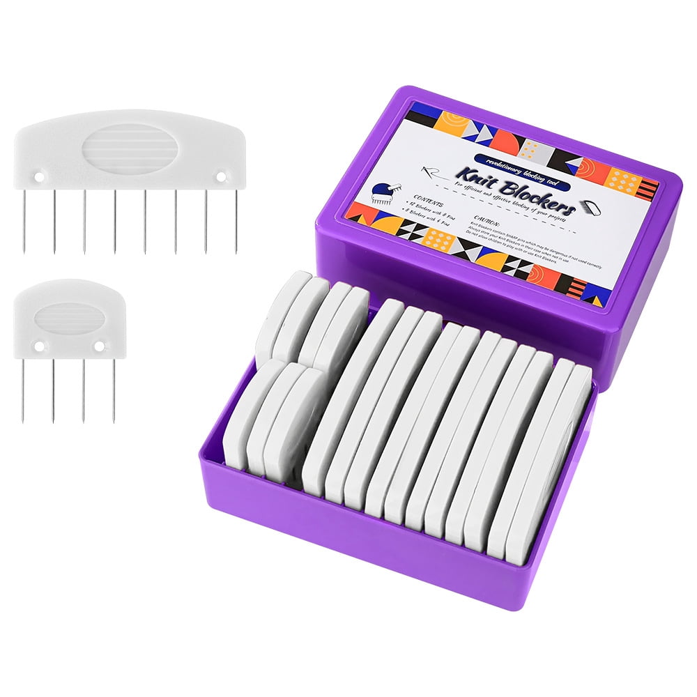 20 Pcs Knit Blocker Combs, Color Knit Blockers Combs for Blocking, Rainbow Knitting Blockers Pins for Blocking Mats Knitting Pins Kit Knitting Tools, Multi Colors