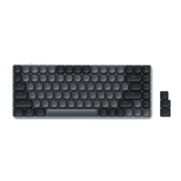 Satechi SM1 75% Mechanical Keyboard for Mac and Windows, LED Backlit Bluetooth Keyboard, 84 Keys Compact Wireless, Gaming, for Mac and Windows - Dark