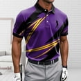 thumbnail image 4 of Fnnxeal Mens Polo Shirts Graphic Golf Summer Casual Short Sleeve Collared Polo Purple Shirts for Men Size 2XL, 4 of 5