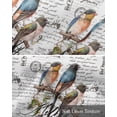 thumbnail image 6 of Animal Birds Linen Curtain Valance for Bedroom/Bathroom/Kitchen/Office/Living/Dining Room Window,Old Newspaper English Newsprint White Pocket Topper Drapes Decorative Cafe Drapery Panel 60"x18", 6 of 6