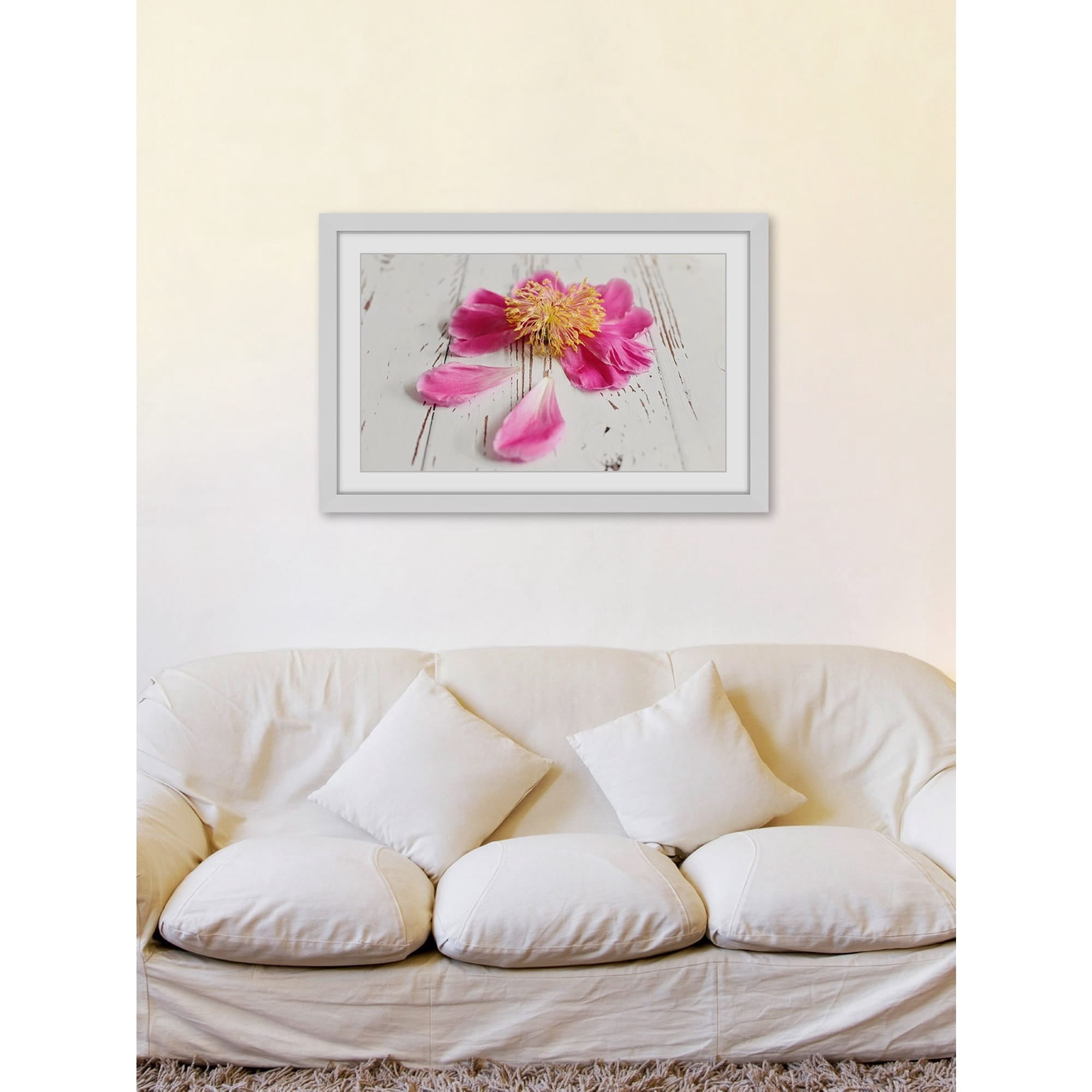 "Single Pink Peony" Framed Painting Print