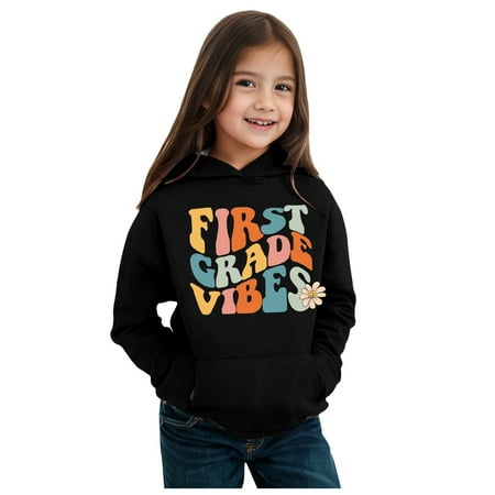 

WUXIAN Kids Boys Girls Sweatshirt Sweatshirt Autumn Winter School Season Kindergarten Hoodie Letter Printed Long Sleeve Warm Comfortable Tops Children Pullover Toddler Baby Dailywear Cozy Clothing