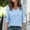 *Light Blue, variant on ClodeEU Women's 3/4 Sleeve Crewneck T-Shirt,Summer Casual Fit Tunic Pocket Tee Green,Womens Plus M