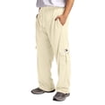 thumbnail image 2 of Vividxx Men's Casual Pants Male Fitness Running Trousers Drawstring Loose Waist Solid Color Pocket Loose Sweatpants Streetwear, 2 of 8
