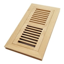 Homewell White Oak Wood Floor Register, Flush Mount with Frame, 4x10 inch, No Damper, Unfinished