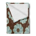 thumbnail image 2 of Brown and Blue Soft Flannel Fleece Blanket, Retro Daisy Pattern with Polka Dot Background Abstract Design, Cozy Plush for Indoor and Outdoor Use, 70" x 90", Brown Pale Seafoam Umber, by Ambesonne, 2 of 5
