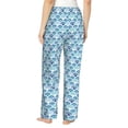 thumbnail image 3 of Goofa Blue Fish Scale Texture Printed Soft Pajama Pants for Women, Wide Leg Comfy Casual Lounge Yoga Pants-, 3 of 9