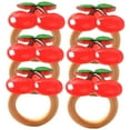 thumbnail image 4 of Masteelf  6 Pcs Napkin Ring Rings with Cherries Wedding Stylish Decor Holders, 4 of 8