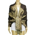 thumbnail image 5 of Luxurious Double Layered Jacquard Big Paisley Pashmina Shawl Wrap Scarf, 5 of 6