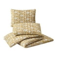 thumbnail image 3 of Laurel & Mayfair Block Print Sketched Floral Gold 3-Piece Cotton Voile Quilt Set, King, 3 of 7