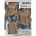 thumbnail image 5 of ZXSXSY Women Skew Lapel Collar Zipper Long Sleeve Solid Color Top, 5 of 6