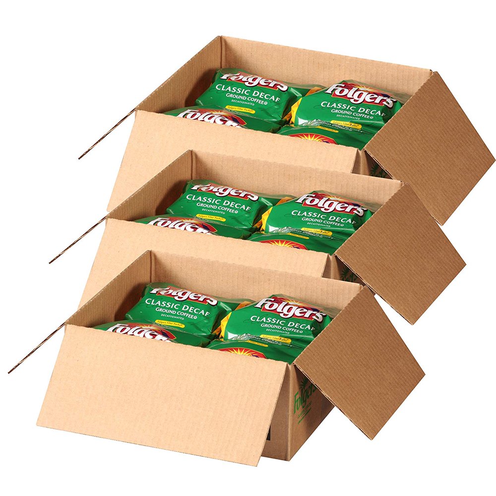 Folgers Filter Packs Classic Decaf Coffee, 3 Boxes 120 Total