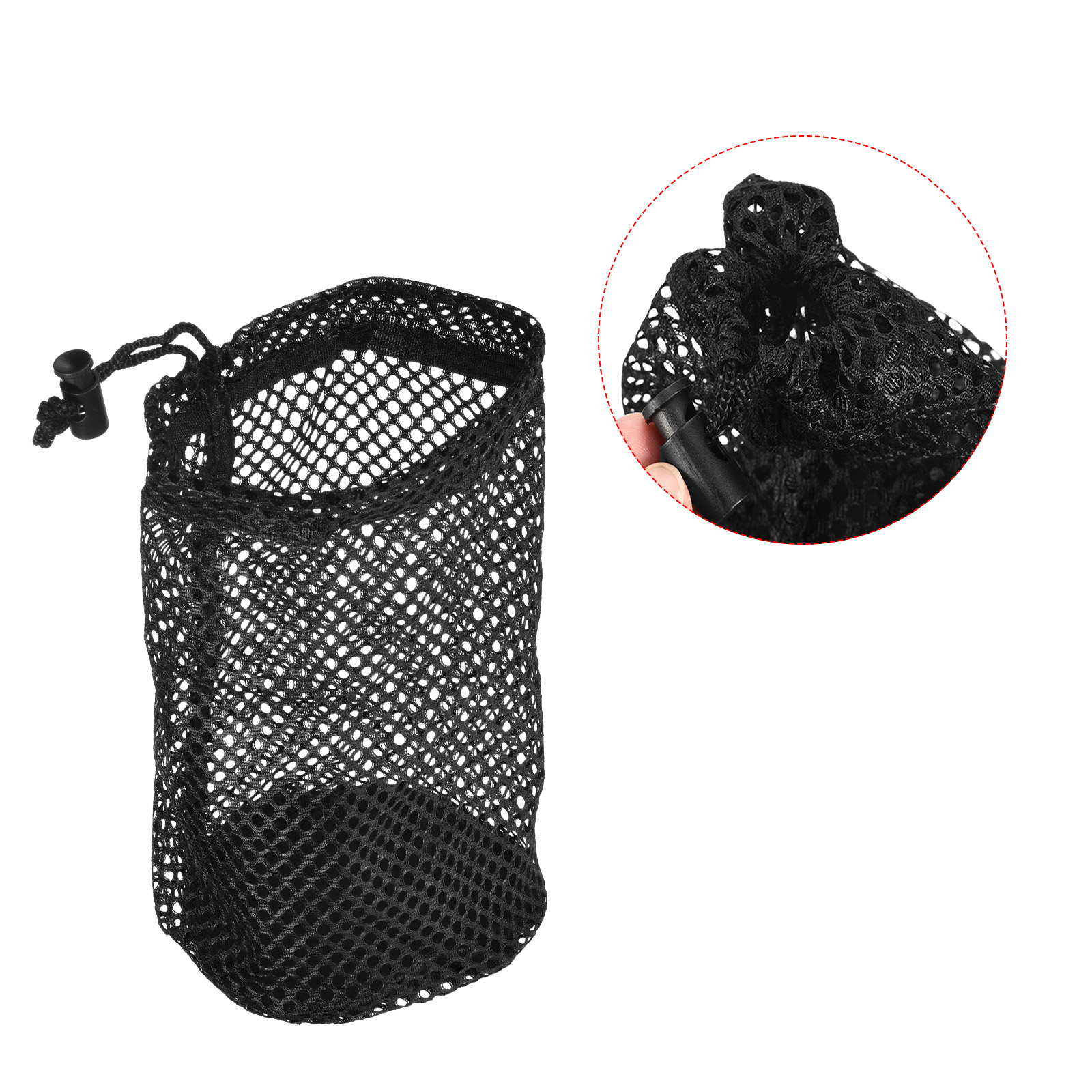 Unique Bargains Nylon Golf Ball Bag Drawstring Mesh Storage Bag for Golf Sports 8.7"x5.1"