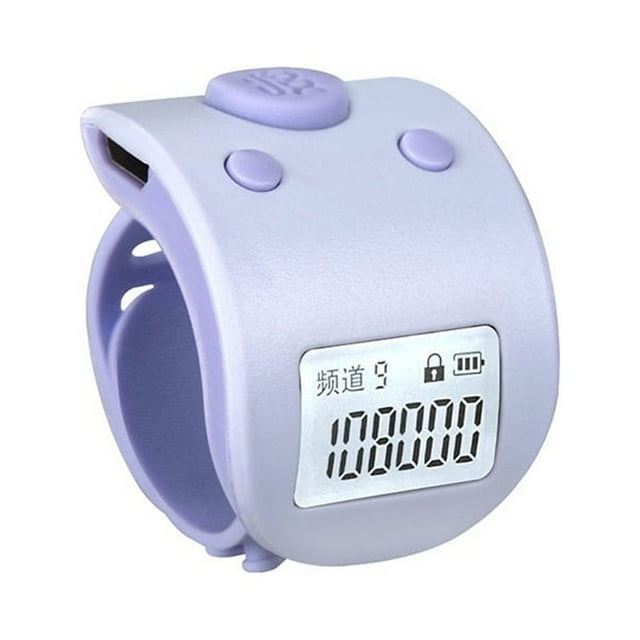 letairis Compteur Électronique Rechargeable avec Anneau de Comptage Numérique Réglable à Faible Bruit Dispositif Antidérapant Portable Violet