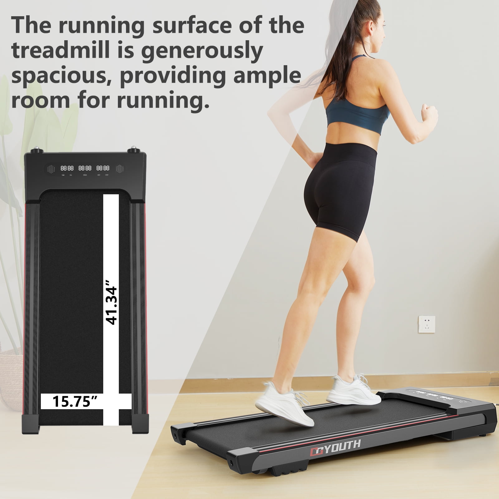 GOYOUTH Under Desk Treadmill Electric Walking Jogging Exercise Machine for Home/Office Use