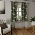 thumbnail image 2 of Ambesonne Leaves Grommet Curtain, Modern Simplistic Leafy Art, 50"x108", Dark Olive Green and Yellow, 2 of 5