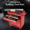 thumbnail image 4 of Aukfa 7-Drawer Steel Rolling Tool Box on Wheels, Red, 4 of 11