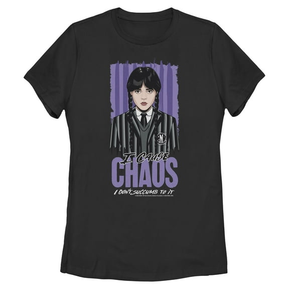 Womens Wednesday I Cause Chaos T Shirt