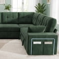 thumbnail image 6 of 8-Seat Large U Shaped Modular Sectional | Pull Out Bed Sleeper Sofa Dark Green/ Reclining Backrest, USB Ports, LED Light & Storage Seat - Tool-Free Assembly, 6 of 8