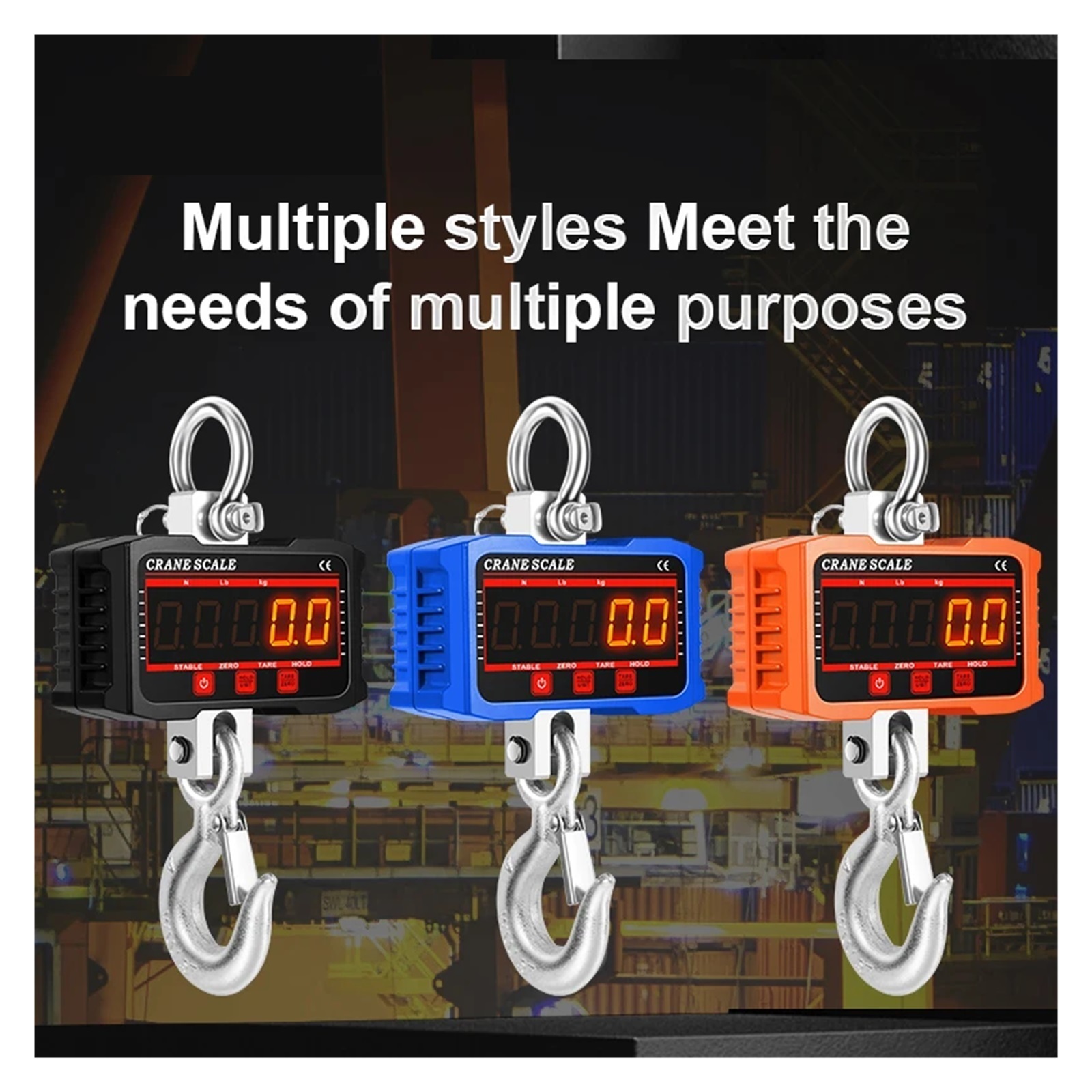 Digital Hanging Scale 1500kg/1000kg/500kg Crane Scale With 65ft Remote Control Heavy Duty LED Industrial Hook Weighing Scales ,Precise & Responsive
