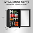 thumbnail image 5 of HUMSURE 80 Can Freestanding Beverage Refrigerator, 2.3 cu.ft Drink Fridge with Glass Door, LED Light, 5 of 6