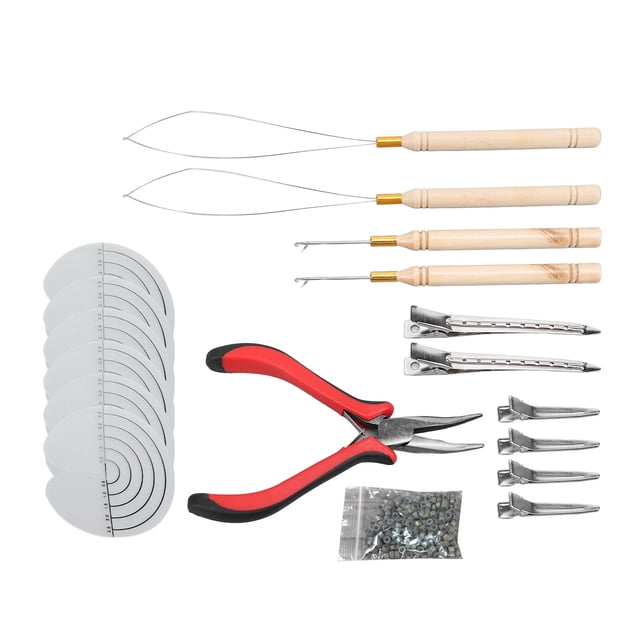 Kit d'Outils d'Extension de Cheveux, Kit d'Outils Microlink Pinces à Cheveux avec Feuilles d'Isolation Thermique pour Tous Types de Cheveux