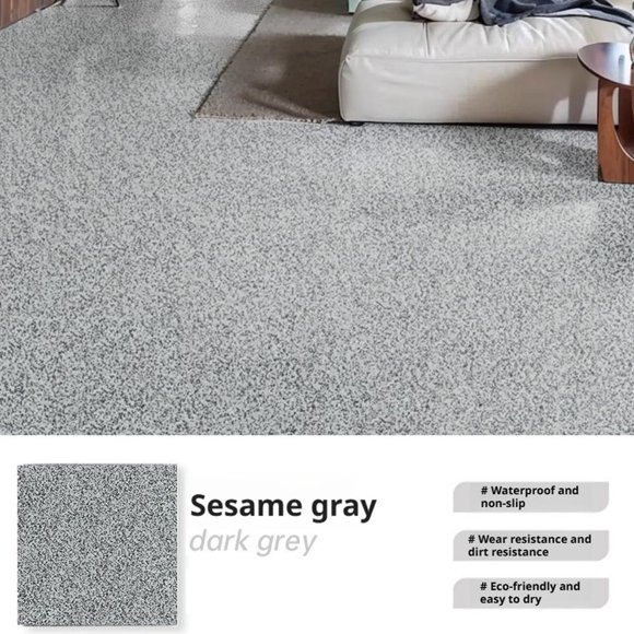 SharkTRUE High Gloss Marble Effect Coating, Epoxy Floor Paint, Epoxy Colored Sand Floor Paint, Self-Leveling Colored Sand Paint, Waterproof, Non-Slip, Both Indoor and Outdoor (Dark gray)