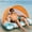 Blue, variant on Inflatable Pool Float with Sun Canopy and Cup Holders, Leaf-Print Floating Lounge Raft for Adults, Perfect for Relaxing in Pools, Lakes, and Beach Outings