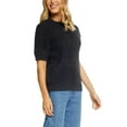 thumbnail image 4 of Matty M Women's Soft Eyelash Knit Short Sleeve Sweater Top (Black, XL), 4 of 4