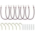 thumbnail image 1 of Unique Bargains Attaches de Rideaux, Lot de 6 Attaches de Rideaux Tressées avec Crochets à Vis et Boulons, Violet Foncé, 1 of 7