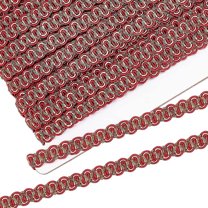 16.4 Yard Gimp Braid Trim 0.4Inch Red Trim Polyester Woven Fabric Trim Lace Trim Upholstery Trim for Process Sewing and DIY Crafts Upholstery Curtain Slipcover Decoration