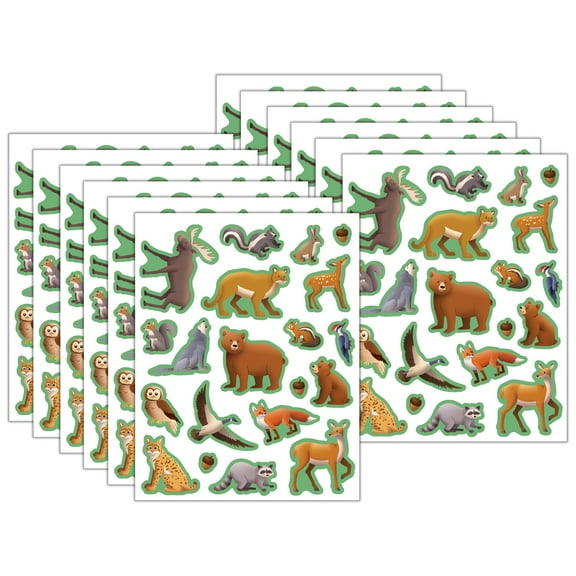 Teacher Created Resources Woodland Animals Stickers, 120 Per Pack, 12 Packs
