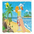 thumbnail image 3 of Ambesonne Alcohol Shower Curtain, Tropical Cocktail Glass, 69"Wx84"L, Multicolor, 3 of 3