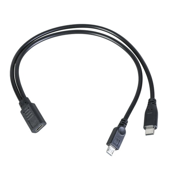 USB C Splitter Cable Type C Female to Male and MicroUSB Y Extension Cable for Charging Multiple Devices