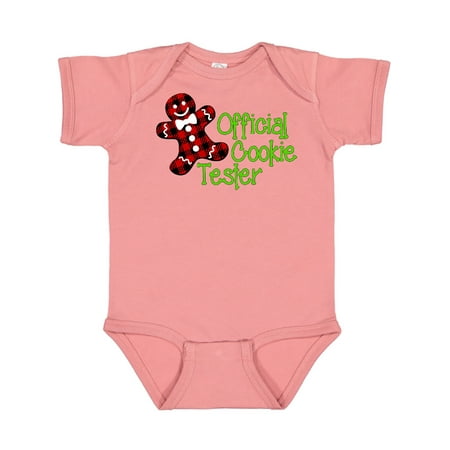 

Inktastic Official Cookie Tester Red Plaid Gingerbread Man with Bow Ti Gift Baby Boy or Baby Girl Bodysuit