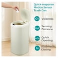 thumbnail image 3 of Stainless Steel 8 Gallon Automatic Trash Can with Lid, 30 Liter Touchless Sensor Kitchen Garbage Can, Smart Cylindrical Trash Can for Home Bathroom Living Room Office, Cream White, 3 of 5