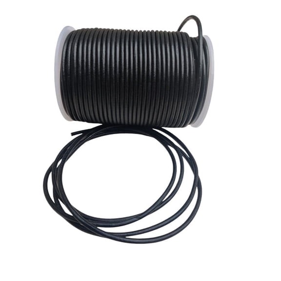 Hottmess Round Leather Cord Shinning Black 2 mm 25 Yard