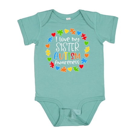 

Inktastic I Love My Sister Autism Awareness Gift Baby Boy or Baby Girl Bodysuit
