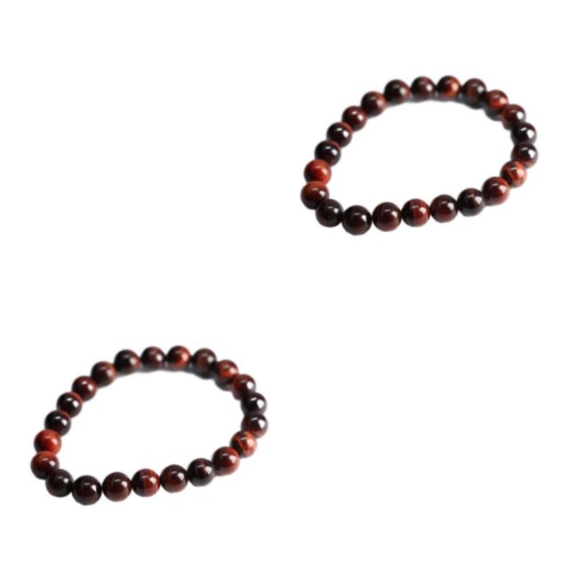 Sonducket de ojo de tigre única roja - Cuentas de piedra natural cómodas para Cuentas de oración única fácil de usar Ojo de tigre rojo8MM 2Conjunto