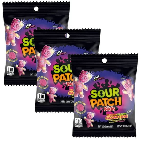 Sour Patch Kids Glow Ups 3.08oz (Pack of 3)