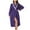 e-944Purple212, variant on Women's Solid Color Sleepwear Coral Velvet Mid Length Nightgown Color Contrast Home Bathrobe Coat Boho Casual O-Neck Loungewear